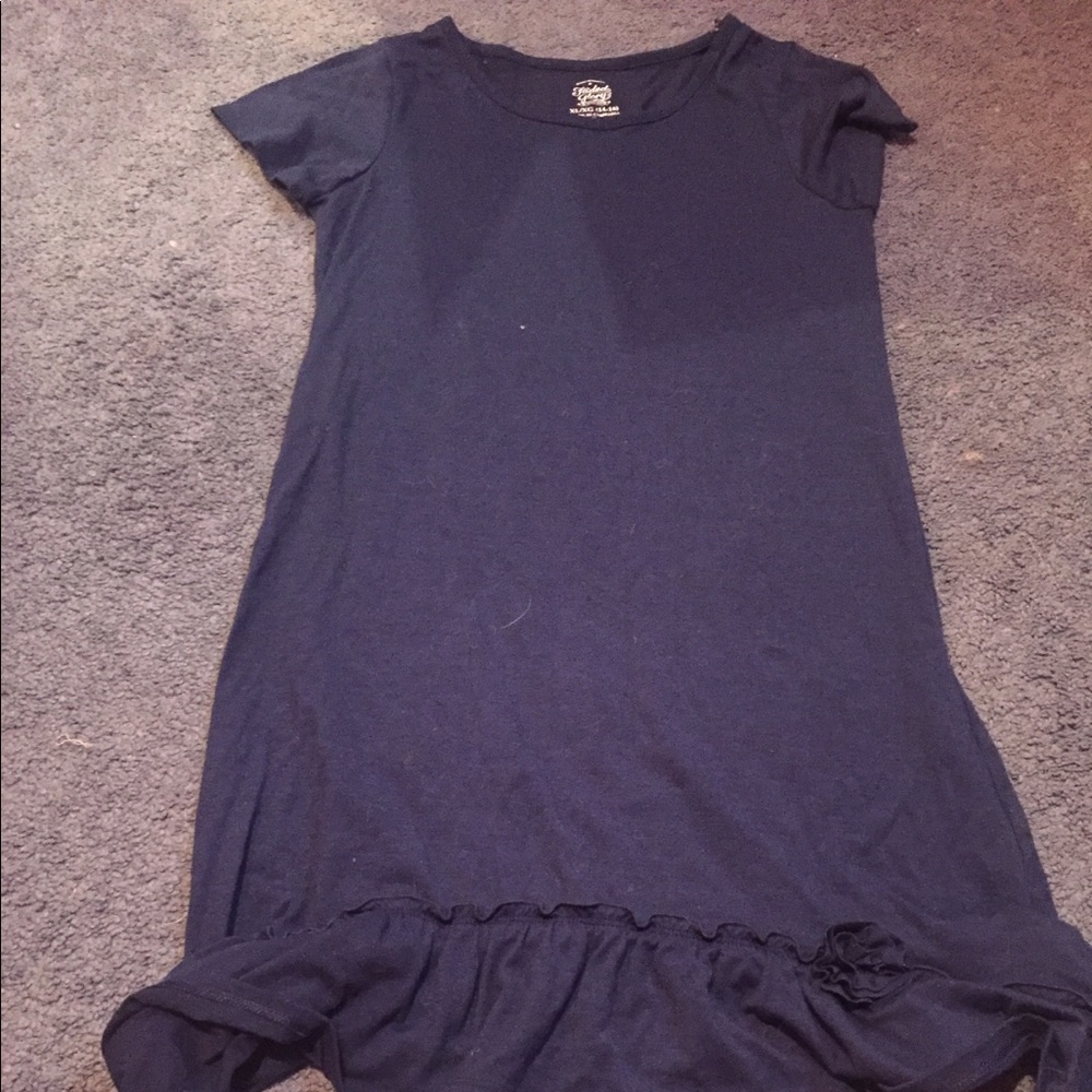 Navy blue ruffle dress
